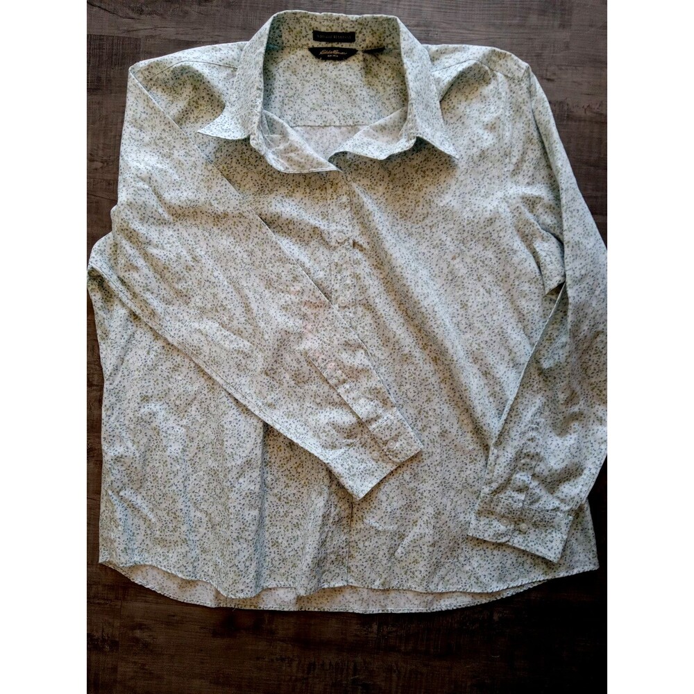Eddie Bauer Wrinkle Resistant 100% Cotton Button Down Blouse Sz XXL